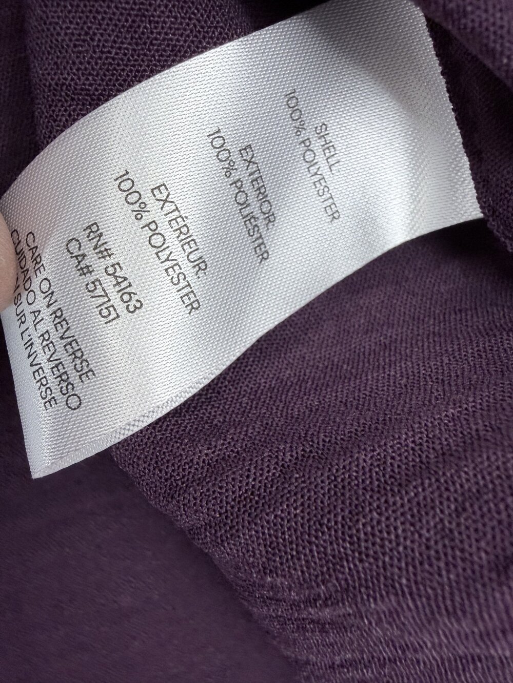 Calvin Klein Plum Roll-Tab Tunic Blouse M Button-Front - Picture 5 of 13